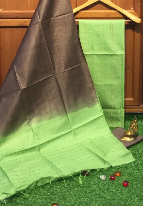 Elegant Katan Silk Suit Piece with Ghicha Strip Body – Handwoven Heritage in Every Thread